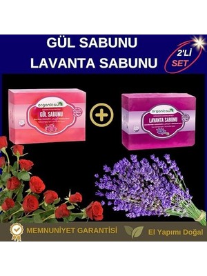 Assess Store 2'li Set Doğal Gül Sabunu ve Lavanta Sabunu