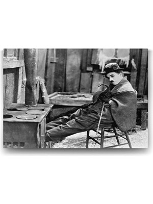 Assess Store Charlie Chaplin ve Soba Tablosu - 75X50CM
