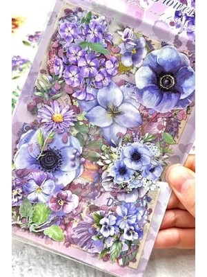 Daisy Home Kolbi 6 Sayfa 60 Adet Şeffaf Büyük Mor Çiçek Bullet Journal Laptop Ajanda Planlayıcı