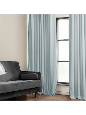 Assess Store Price Drapes Peluş Perdeler, Yatak Odası ve Oturma Odası Için, 50 x 96, VPYC-198594-96 (1 Panel) Kova Mavisi