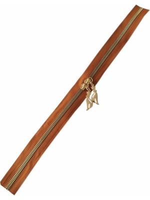 Angel Çanta Aksesuar Çift Başlı Fermuar 40 cm Gümüş Renk Light Gold Metal ile Pratik Kullanım