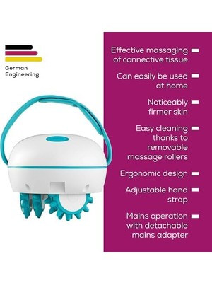 Daisy Home cm 51 Daha Pürüzsüz Cilt Için Selülit Önleyici Masaj Cihazı, Etkili Bağ Dokusu Masajı, 2 Yoğunluk Seviyesi ve Ayarlanabilir Saplı Elektrikli Masaj Silindiri, Ergonomik Tasarım
