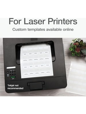 Daisy Home Redi-Tag Lazer Yazıcı Uyumlu Indeks Etiketleri, 2,9 x 3,2 Cm, Beyaz, 375 Adet