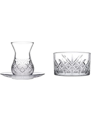 Daisy Home Çay Tk Dam ve Çerezlik Kase, 4 Parça, Şeffaf, 255 cc