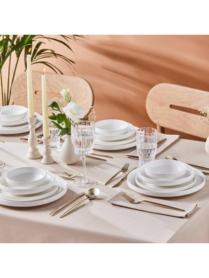Daisy Home Stream Saturn 24 Parça 6 Kişilik Yemek Takımı Beyaz