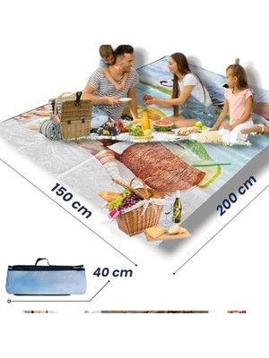 Daisy Home Piknik Örtüsü Battaniyesi Katlanabilir Kamp ve Plaj Zemin Matı Hasırı Katlanır Deniz Malzemeleri 150X200 cm