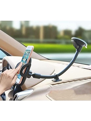Daisy Home Tr-55 Araç Içi Esnek Telefon Tutucu 3ü1 Arada Orta Konsol - Ön Cam ve Havalandırma Çıkışı (Gri)