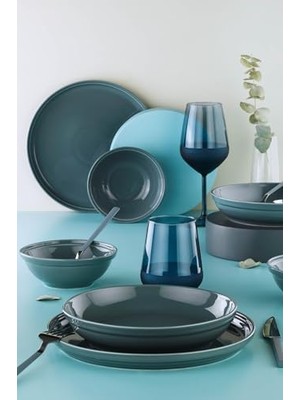 Daisy Home Porselen Fit-C 18 Parça 6 Kişilik Yemek Takımı Mavi