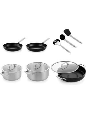 Daisy Home Chef’s 11 Parça Pişirme Seti – Thermolon™ Seramik Yapışmaz, Pfas’sız, Indüksiyon Uyumlu, Fırında Kullanılabilir