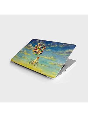 Daisy Home Laptop Bilgisayar Notebook Pc Kaplama Etiketi Bisikletli Kız Balon