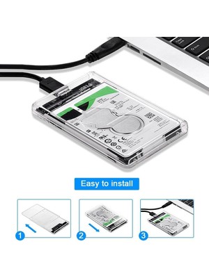 Daisy Home Plus PX-3000 Usb3.0 Harddisk Kutusu, 2.5 Şeffaf Harddisk/ssd Kutusu