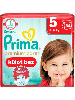 Daisy Home Külot Bebek Bezi Premium Care 5 Numara 34'lü 11-17 kg