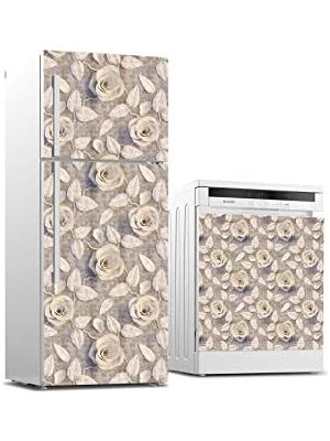 Daisy Home Buzdolabı ve Bulaşık Makinası Beyaz Eşya Kaplama 3D Çiçekler