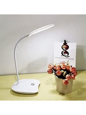 Daisy Home USB Şarj Olabilen 360 Derece Oynar Başlıklı Beyaz Işıklı Dokunmatik Dimmerli LED Aydınlatmal