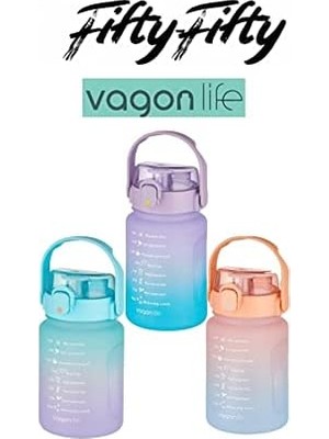 Daisy Home 1000 ml Pipetli/pipetsiz Kullanım Çift Renk Motivasyon Matarası Hediyeli