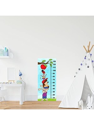 Daisy Home Çocuk Odası Bebek Odası Boy Ölçer Boy Cetveli Hayvanlar Elma