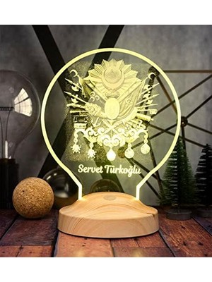 Daisy Home Babaya Hediye, Osmanlı Tuğrası 3D LED Lamba - Tarih ve Sanatseverler Için Kişiye Özel Hediyelik, Osmanlı Temalı Dekorasyon
