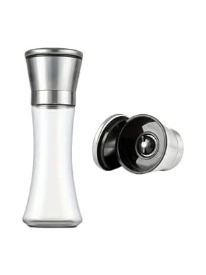 Daisy Home Life 2li Büyük Boy Metal Krom Kapaklı Cam Tuz Karabiber Değirmeni Gümüş Tuzluk Biberlik MIT1245