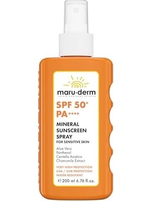 Daisy Home Maru.derm Spf 50+ Hassas Ciltler Için Mineral Vücut Güneş Kremi Spreyi 200 ml