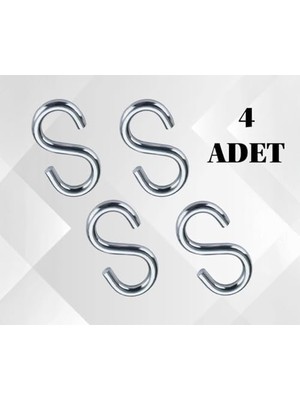 Daisy Home Çinko Ile Işlenmiş 316 Paslanmaz Çelik Krom S Kanca, 6 mm 4 Adet Her Türlü Amaç Için Kullanılır