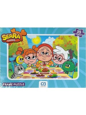 Daisy Home Serra Kardeş Lisanslı 35 Parça Çerçeveli 34X24CM Çocuk Puzzle Yapboz Yeni Serisi (Mavi)