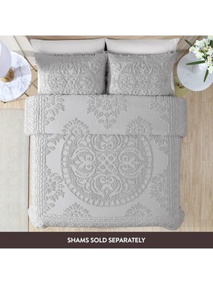 Daisy Home Fashions Madalyon Şönil, Tam, Gri