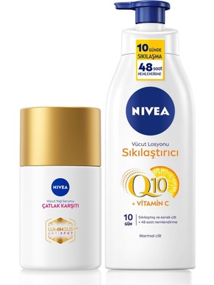 Daisy Home Q10 Sıkılaştırıcı Vücut Losyonu 400ML, C Vitamini, LUMINOUS630 Çatlak Karşıtı Vücut Yağ Serumu 100ML