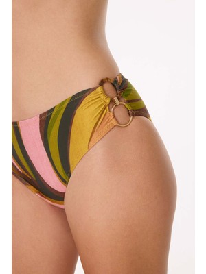 Ayyıldız 4600 Yeşil Kahverengi Straplez Bikini Takımı