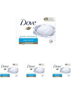 Daisy Home Dove Beauty Cream Bar Katı Güzellik Sabunu Gentle Exfoliating Nemlendirici Etkili, 90 G (4 Paketi)