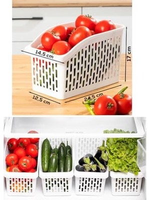 Daisy Home Org-23 4 Lü Çok Amaçlı Plastik Dolap Içi Düzenleyici Saklama Kutusu Organizer Sepet