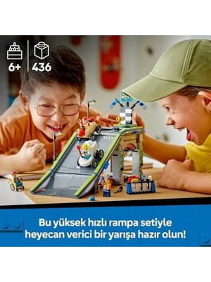 Daisy Home City Senin Kuralların: Yarış Arabası Rampa Parçası 60460-6 Yaş ve Üzeri Çocuklar Için Sürücü Minifigürü Içeren Yaratıcı Oyuncak Yapım Seti, Doğum Günü Hediyesi (436 Parça)