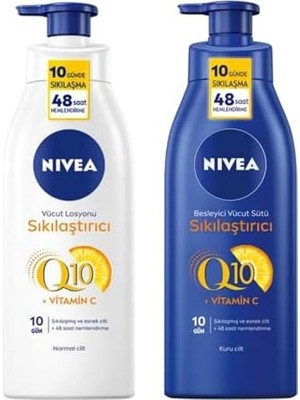 Daisy Home Sıkılaştırıcı Vücut Losyonu Q10 + C Vitamini, 400 Ml, 48 Saat Nemlendirme, 10 Günde Sıkılaşma, Normal Ciltler Için + Sıkılaştırıcı Vücut Sütü Q10 + C Vitamini, 10 Günde SIKILAŞMA,400 ml X2