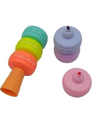 Daisy Home Makaron Dondurma Şeklinde Fosforlu Kalem 6 Renk 6lı Fosforlu Kalem Seti