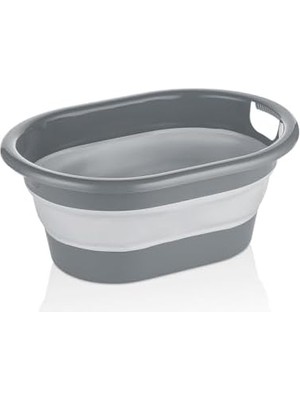 Daisy Home Katlanabilir Akordiyonlu 25 Litre Hazneli Çamaşır Sepeti - No :2 - Gri
