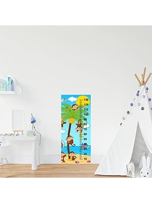 Daisy Home Çocuk Odası Bebek Odası Boy Ölçer Boy Cetveli Maymunlar