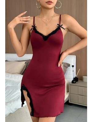 Amour Fashion Kadın Yırtmaçlı Gecelik
