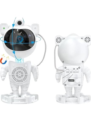 Daisy Home Gece Lambası Yıldız Projektör Astronot Işıklı Galaksi Samanyolu Projeksiyon Kumandalı