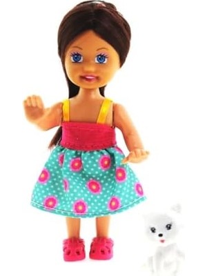 Daisy Home Cute Kedi Figürlü Kumral Mini Bebek