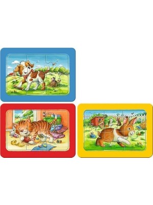 Daisy Home 3x6 Parça Ilk Yapbozum: Hayvan Dostları Puzzle Seti