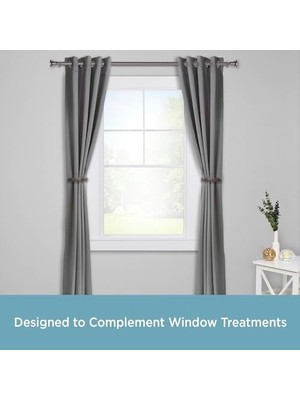 Daisy Home Galeri Dekoratif Perde ve Perde Askısı, 2'li Set, Koyu Gri (Gunmetal)