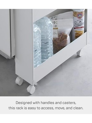 Daisy Home Tower Ince 4 Katmanlı Tekerlekli Saklama Arabası - Mutfak Veya Banyo Için Mobil Düzenleyici, 80,5 cm - Çelik -