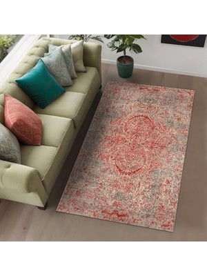 Daisy Home Bamens Kadife Kaymaz Pamuk Tabanlı Yıkanabilir Antibakteriyel Salon Halısı 100X150