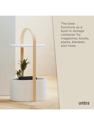 Daisy Home Depolama ve Kablo Yönetimli Yan Sehpa, Beyaz 9.5" x 13.7" x 27"