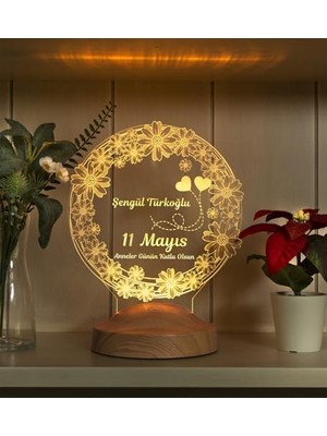 Daisy Home Günü Papatya Çiçekleri Hediyesi LED Lamba - Çiçekli Hediye Kişiye Özel LED Lamba