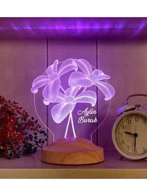 Daisy Home Çiçek Buketi LED Lamba, Sevgiliye Hediye, Sevgiliye Doğum Günü Hediye, Kişiye Özel 3 Boyutlu LED Lamba