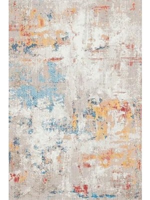 Daisy Home Dizayn Laray Desenli Kadife Pamuk Tabanlı Yıkanabilen Kaydırmaz Antibakteriyel Salon Halısı 100X200