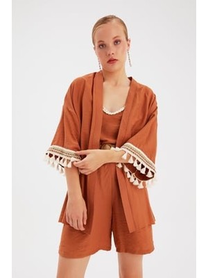 Daisy Home Sateen Kol Detaylı Salaş Kimono, STN139KCE1055