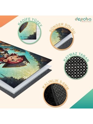 Daisy Home Zona Kadife Kaymaz Pamuk Tabanlı Yıkanabilir Antibakteriyel Çocuk Halısı 200X300