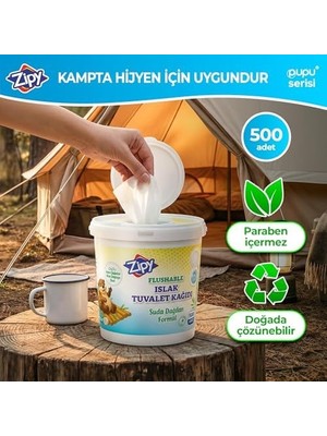 Teknocan Islak Tuvalet Kağıdı 500 Adet –%100 Selüloz, Tuvalete Atılabilir, Suda Çözünen Yeni Nesil Formpa
