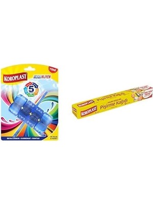 Teknocan 5 Etkili Wc Blok 2'li (Yeni) ve Hazır Kesilmiş 16 Adet Pişirme Kağıdı (1 x 16 Adet)